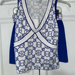 Wimbledon Women's Nautical Tennis Top size small, skirt is a medium.